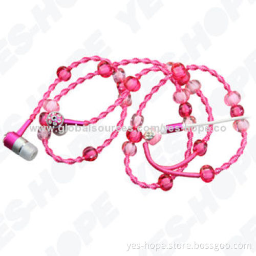 In-ear Style Cute Necklace Earphones with 20-20kHz Frequency Response